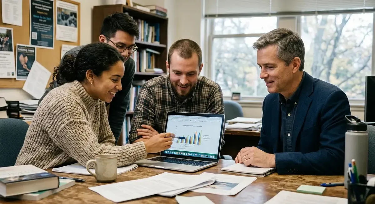 AI team members analyze data on screens, emphasizing the urgent need for faster archive retrieval for inference workloads.