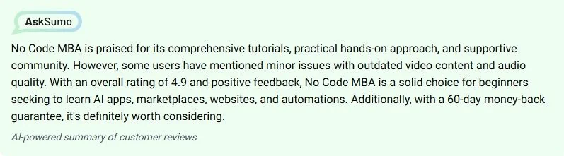 User reviews overview