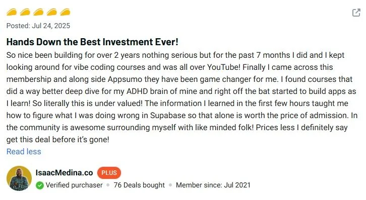 Customer testimonial 1