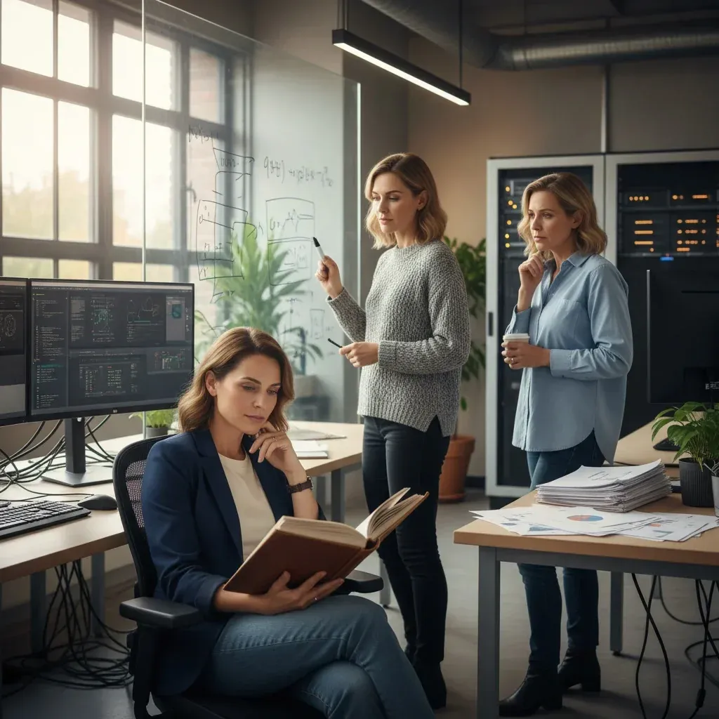 AI agent navigating complex digital maze with glowing context window traps, illustrating risks of treating limited memory as 