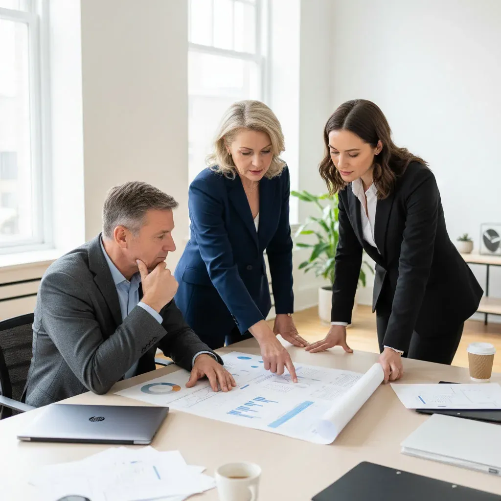 Politicians in a heated debate, surrounded by protest signs, representing public sentiment against AI.
