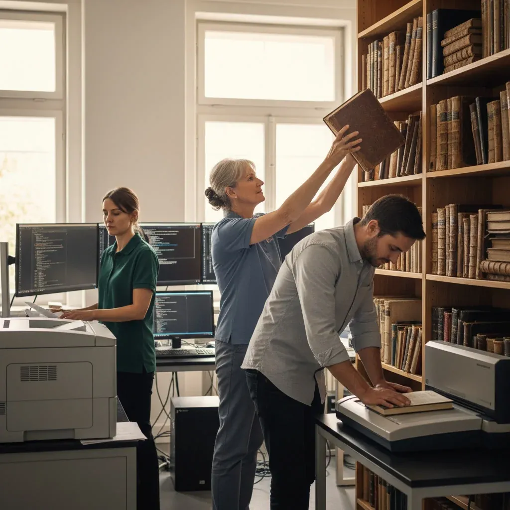 Illustration for: AI firms scrape the web and millions of books without permission to fuel LLMs