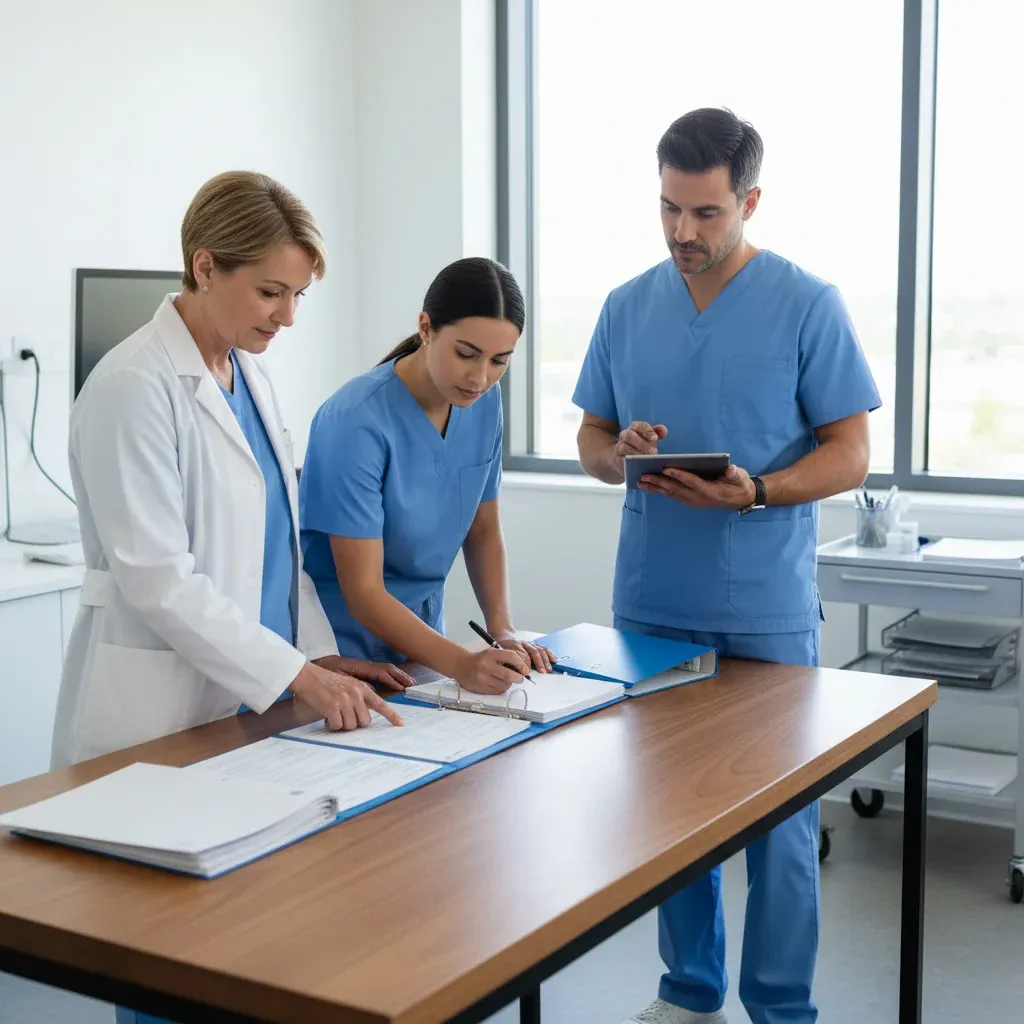 Physician using AI tool analyzing genetic test results for diagnosing rare pediatric genetic diseases, improving accuracy by 