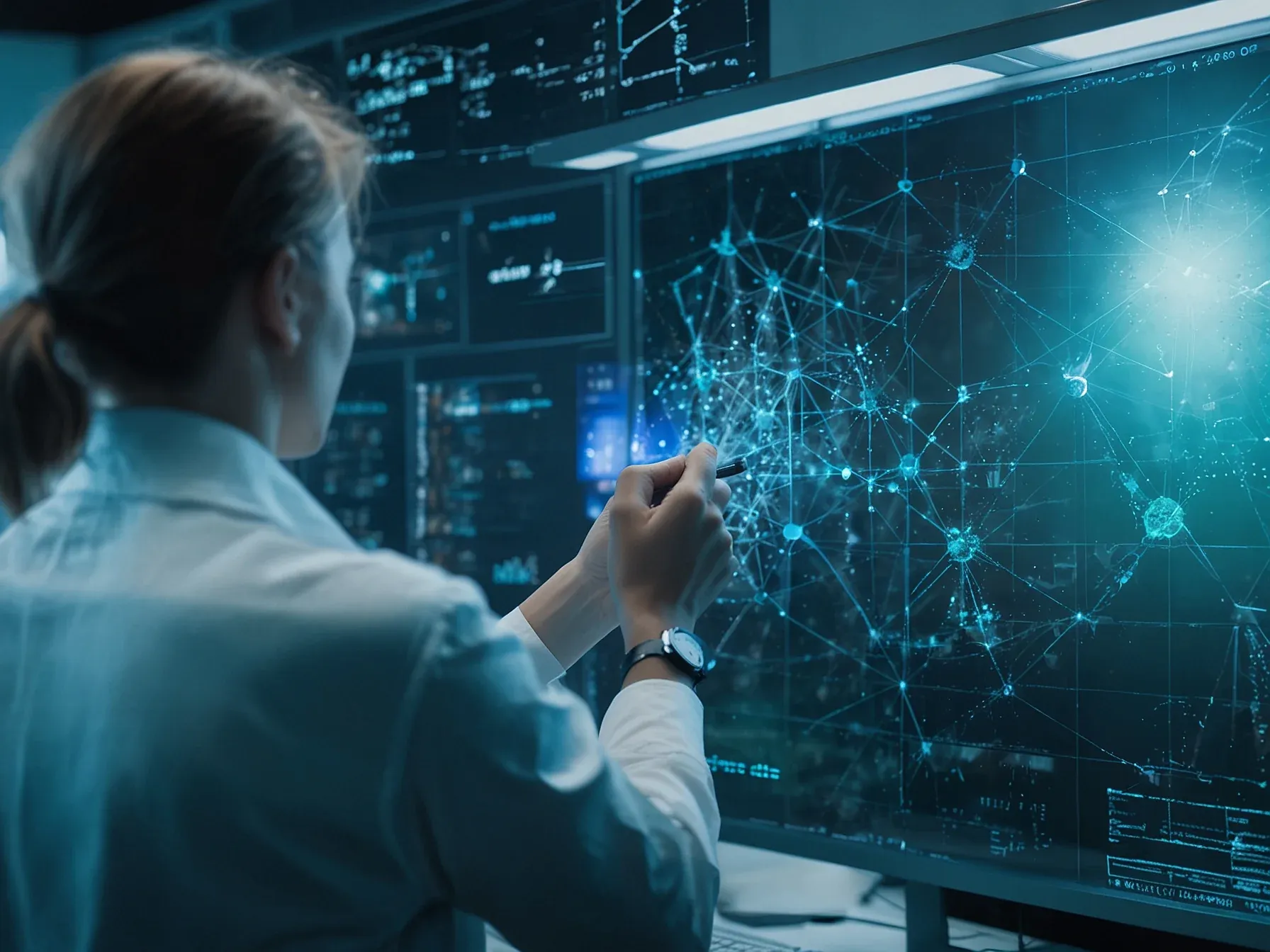 Illustration for: AI for Math Initiative finds structures showing problems harder for computers