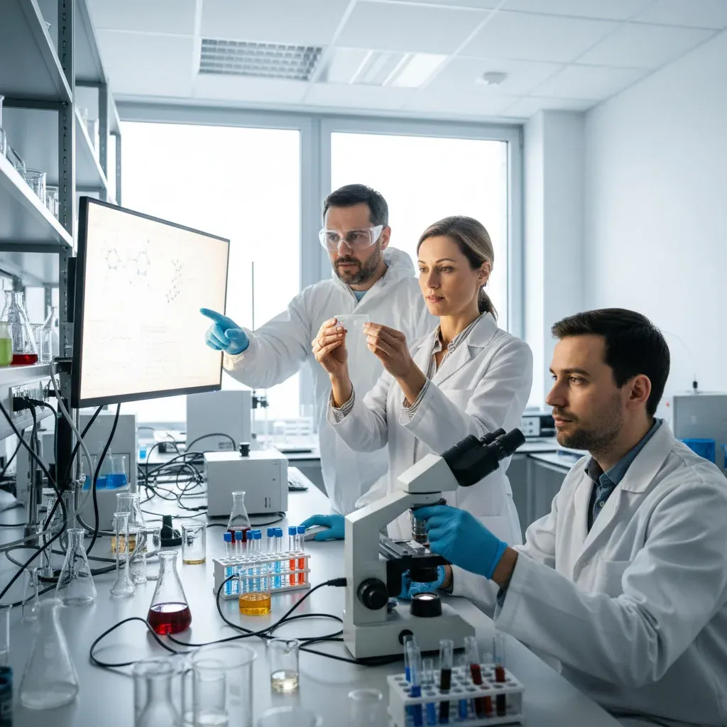 Illustration for: AlphaFold marks 5 years; new Gemini 2.0 AI co‑scientist debates hypotheses