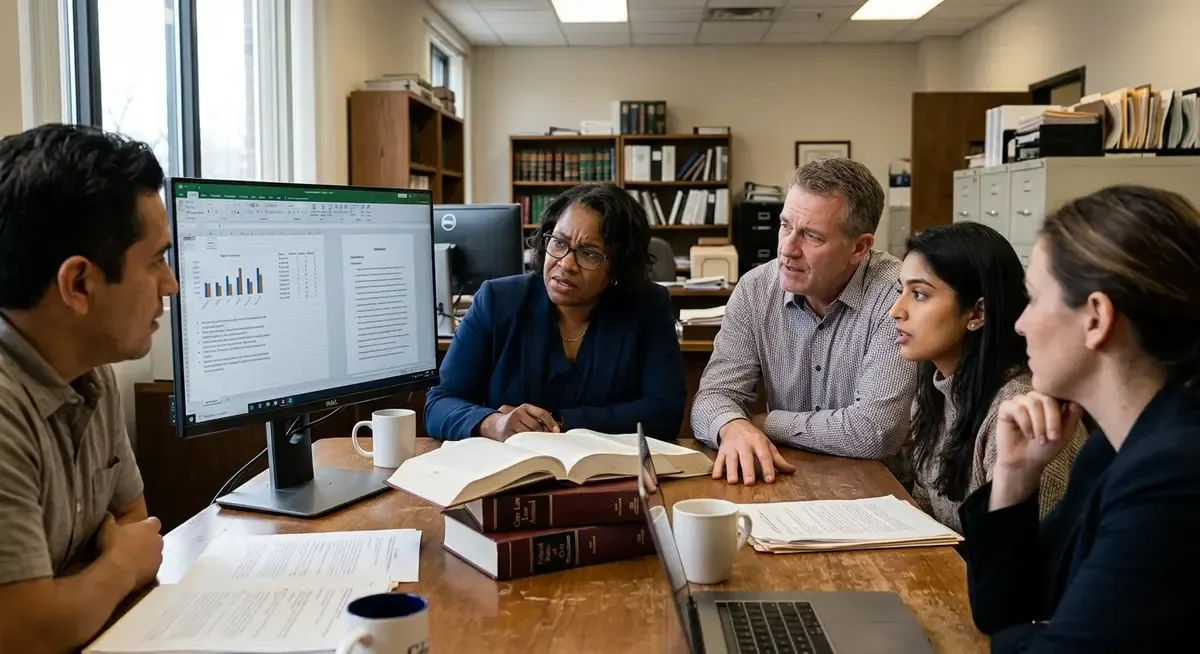 AI robot hand typing on a laptop, surrounded by books, symbolizing authors' legal fight against AI training.