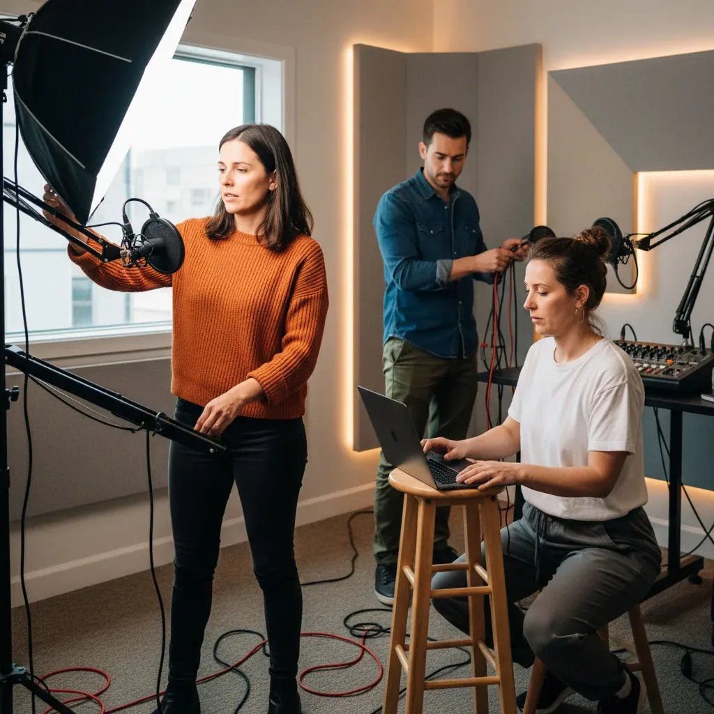 ChatGPT chat window on a laptop shows a product suggestion with a shopping link icon, next to the OpenAI logo.