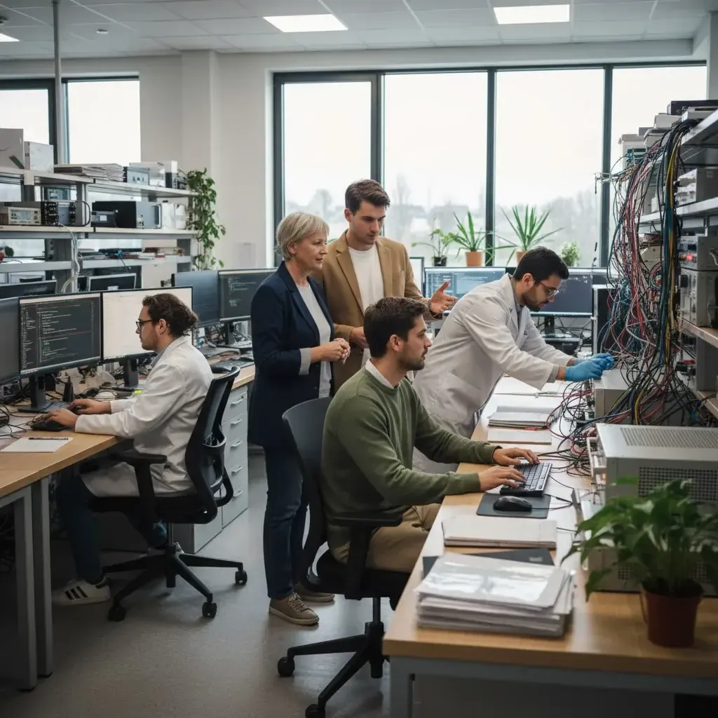AI neural network analyzing complex data patterns autonomously, showcasing deep learning models identifying features without 