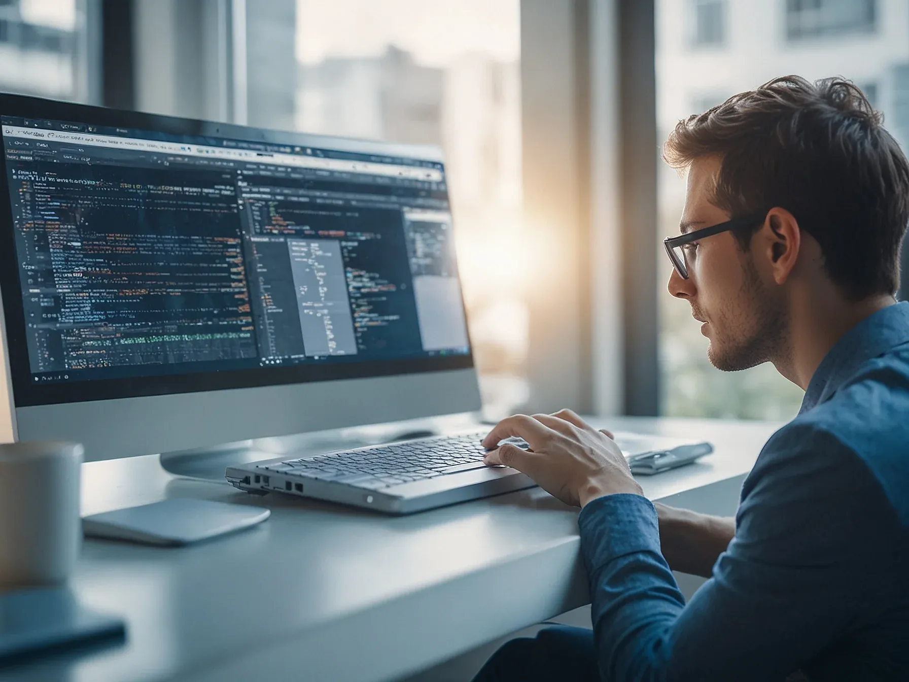 Editorial illustration for Dfinity's Caffeine AI Builds Apps Through Conversation