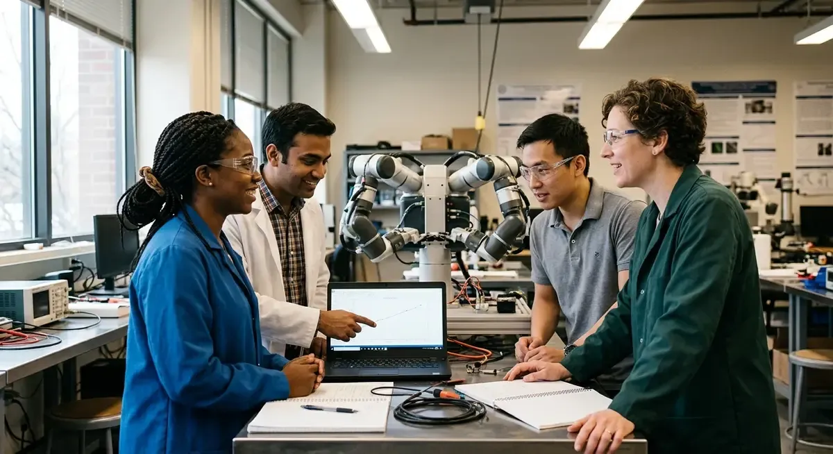 Dyna-2 robot arm with grippers manipulates objects on a table, demonstrating zero-shot learning after video training.