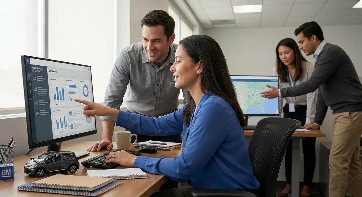 GM engineers collaborate, using AI tools to streamline coding, boosting efficiency and innovation.