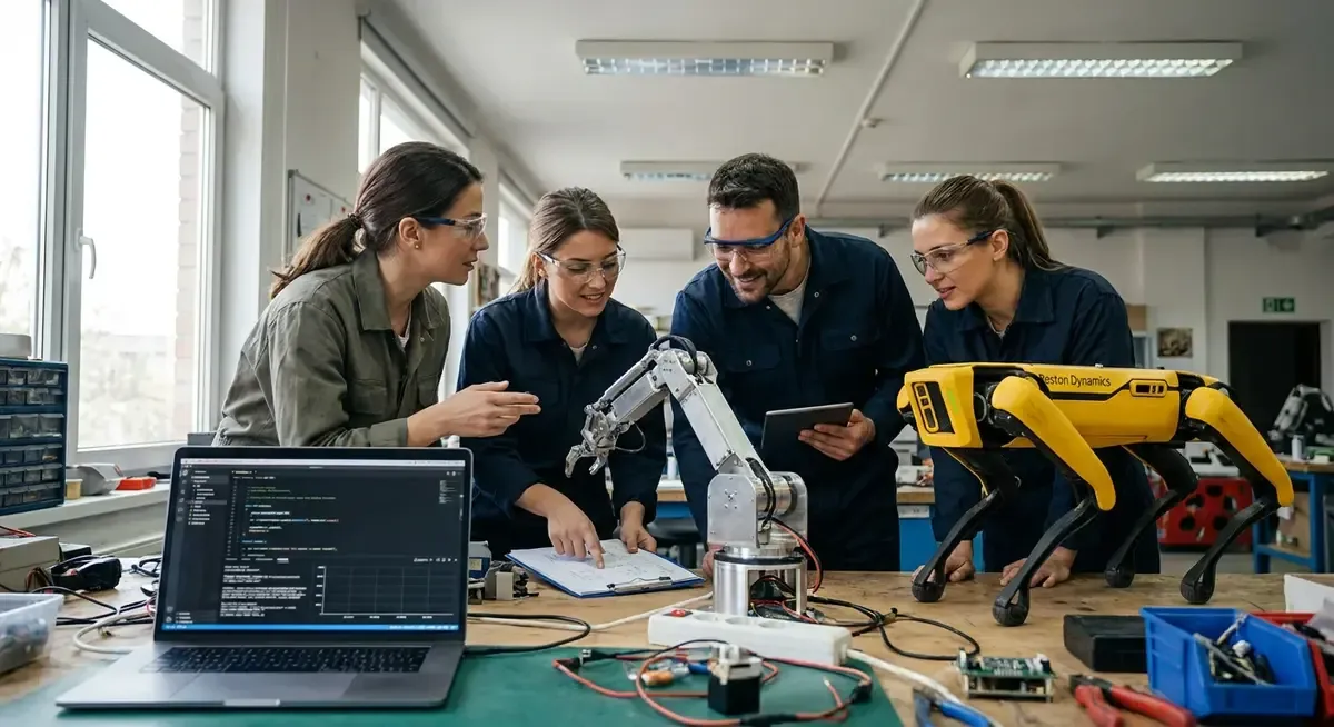 Google DeepMind AI orchestrates Boston Dynamics Spot robot, showcasing advanced robotics and machine learning.
