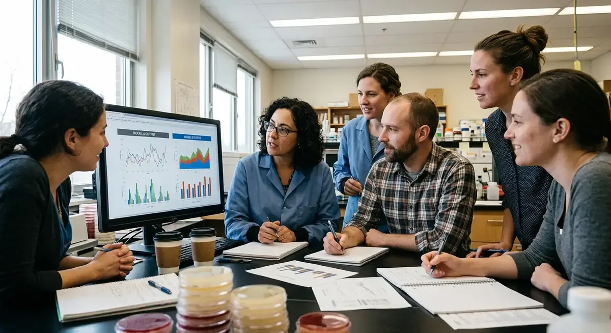 Insilico Medicine's AI drug development raises questions of credit, depicted by a futuristic AI brain and molecules.