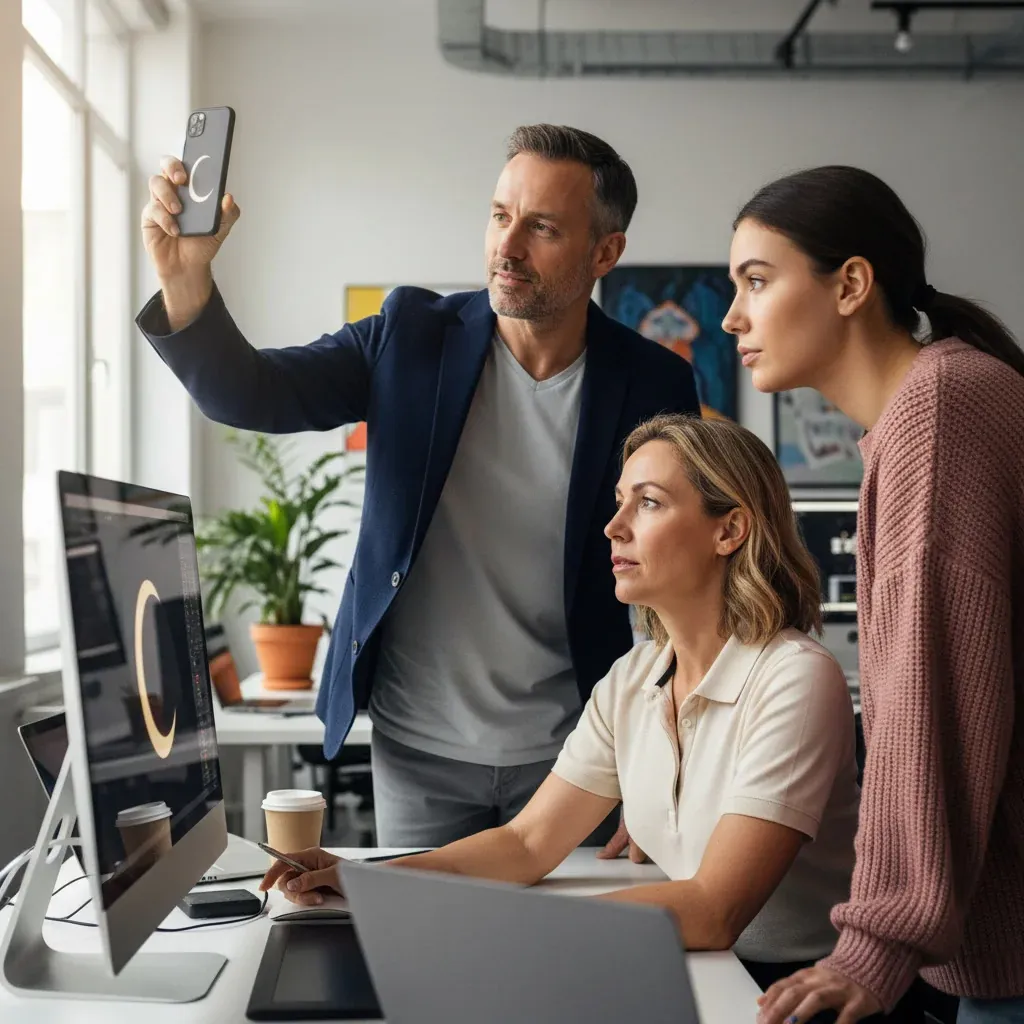 Illustration for: Instagram says eyes mislead; Samsung exec says no real picture Moon photo feud