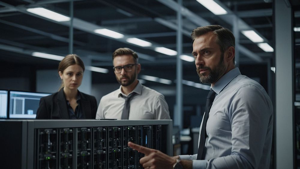 Dario Amodei stands on a stage beside a large screen displaying the Claude AI logo, gesturing as an audience watches.