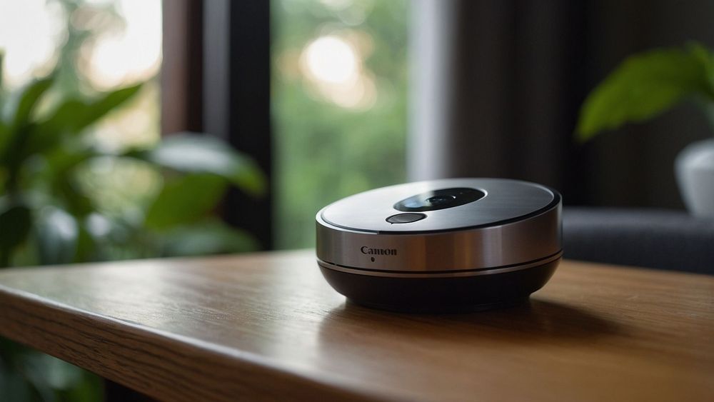 Traveler in a bright airport lounge holds the sleek InnAIO T10 translator, pressing its single button.