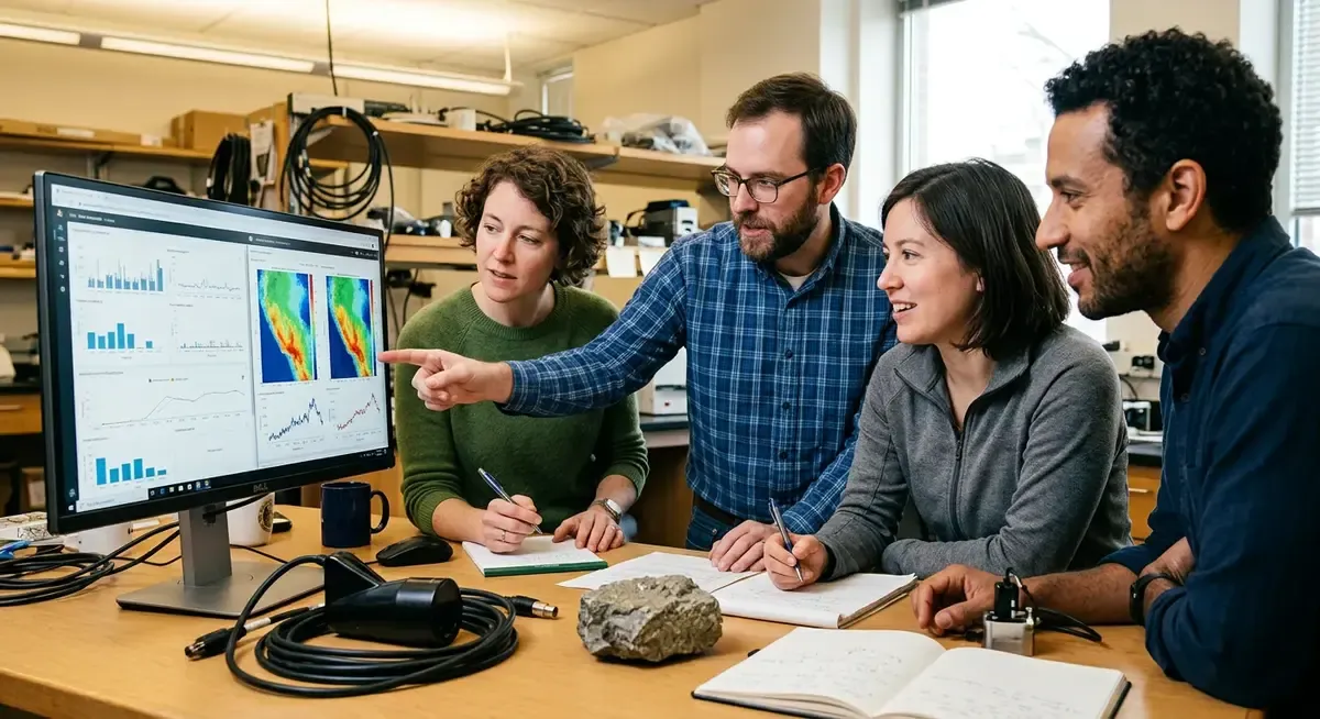 Sonar AI mine detection enhanced by LoRA, identifying mines among rocks underwater.