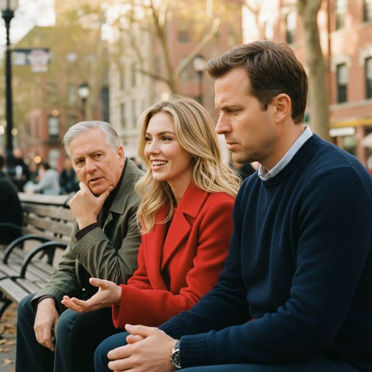 DHS headquarters glass façade beside a laptop showing AI chat, a fake romance message, Google logo, and a foggy lighthouse.
