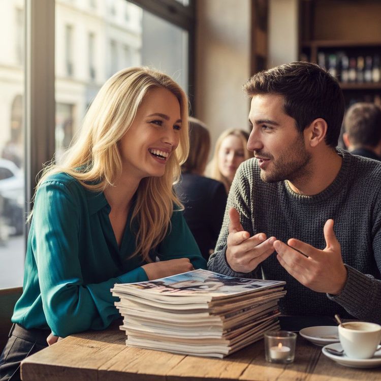 Host Nilay Patel sits in a studio, gesturing toward a holographic AI brain beside Sublime’s colorful snack lineup.