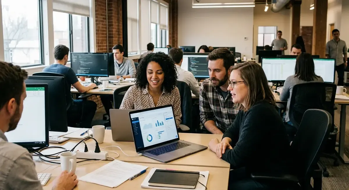 Microsoft Copilot AI assistant on a laptop screen, demonstrating its enterprise app potential to rival Office.
