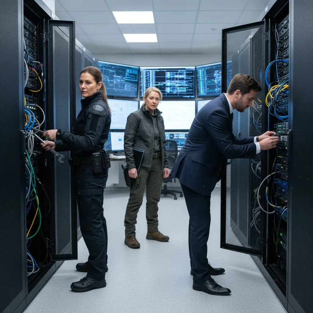 Nvidia Rubin on a server rack with an AI shield and confidential computing icon, representing enterprise AI security.