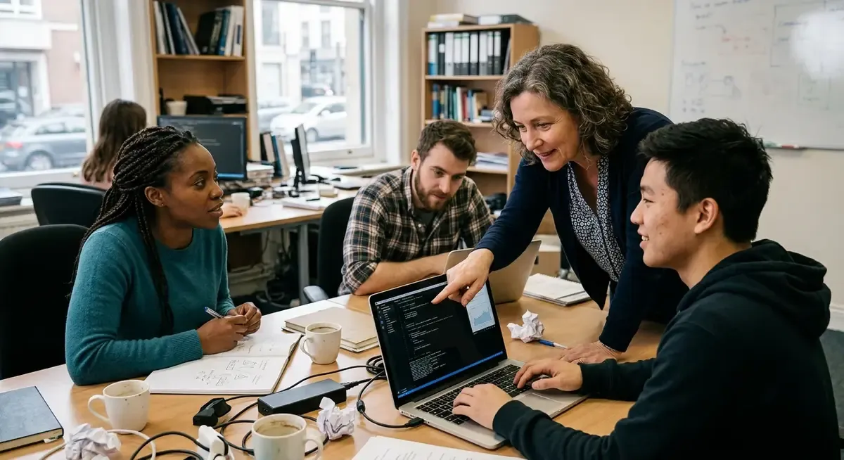 Nvidia's AI model identifies up to eight speakers in real-time, visualized with a neural network and audio waveforms.