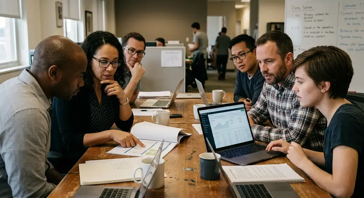 OpenAI contract workers review ChatGPT conversations on laptops in an office; users can disable this setting.