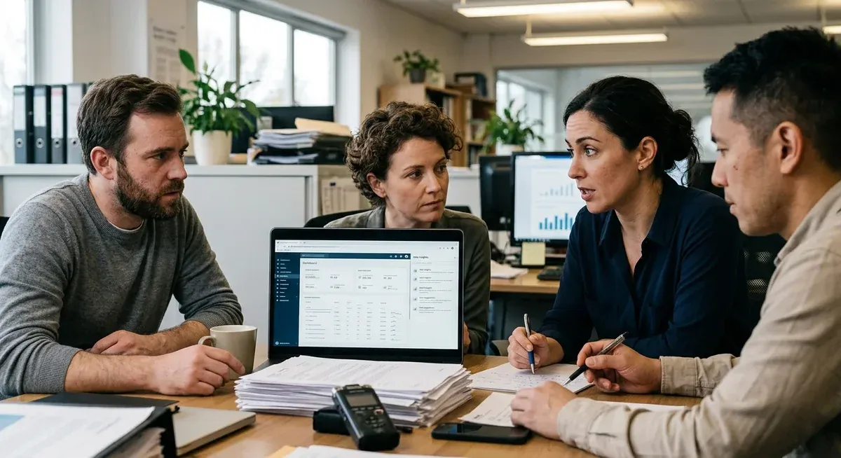 OpenAI employee secretly plants recording device in office, chatbot on screen, for corporate espionage.