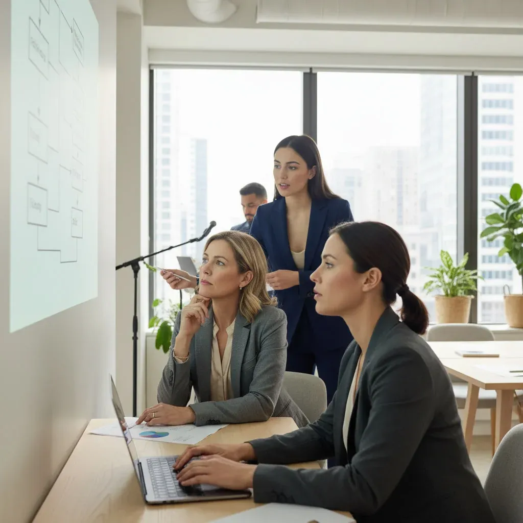 Developer at laptop with AI icons and music symbols, Orchestral replacing LangChain for provider‑agnostic LLM orchestration.