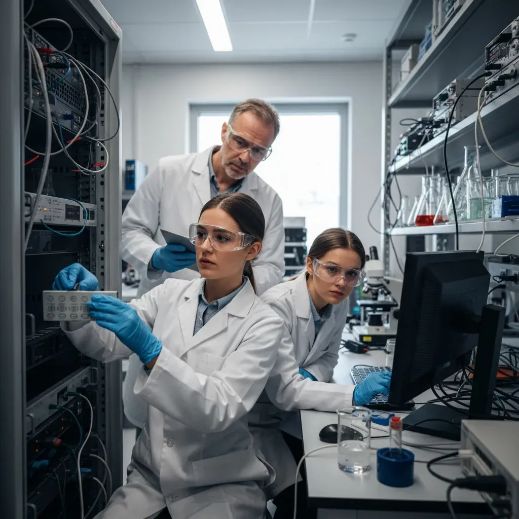 A data scientist points at a screen displaying a graph where semantic caching cuts LLM costs by 73% despite false cache hits.