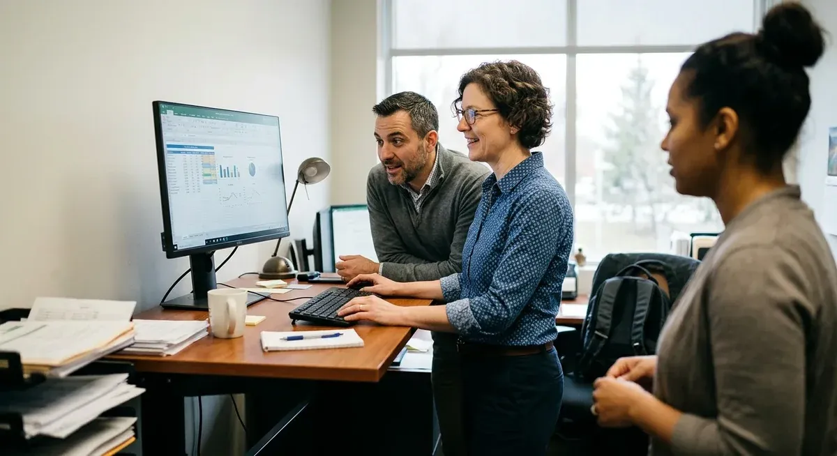 Shopify AI search on a laptop screen, showing increased e-commerce traffic and growth, complementing Google.