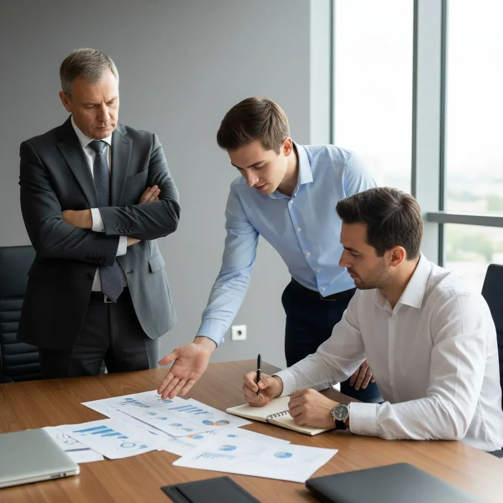 Person analyzing financial charts on laptop with AI chatbot window displaying conflicting advice, highlighting risks of autom